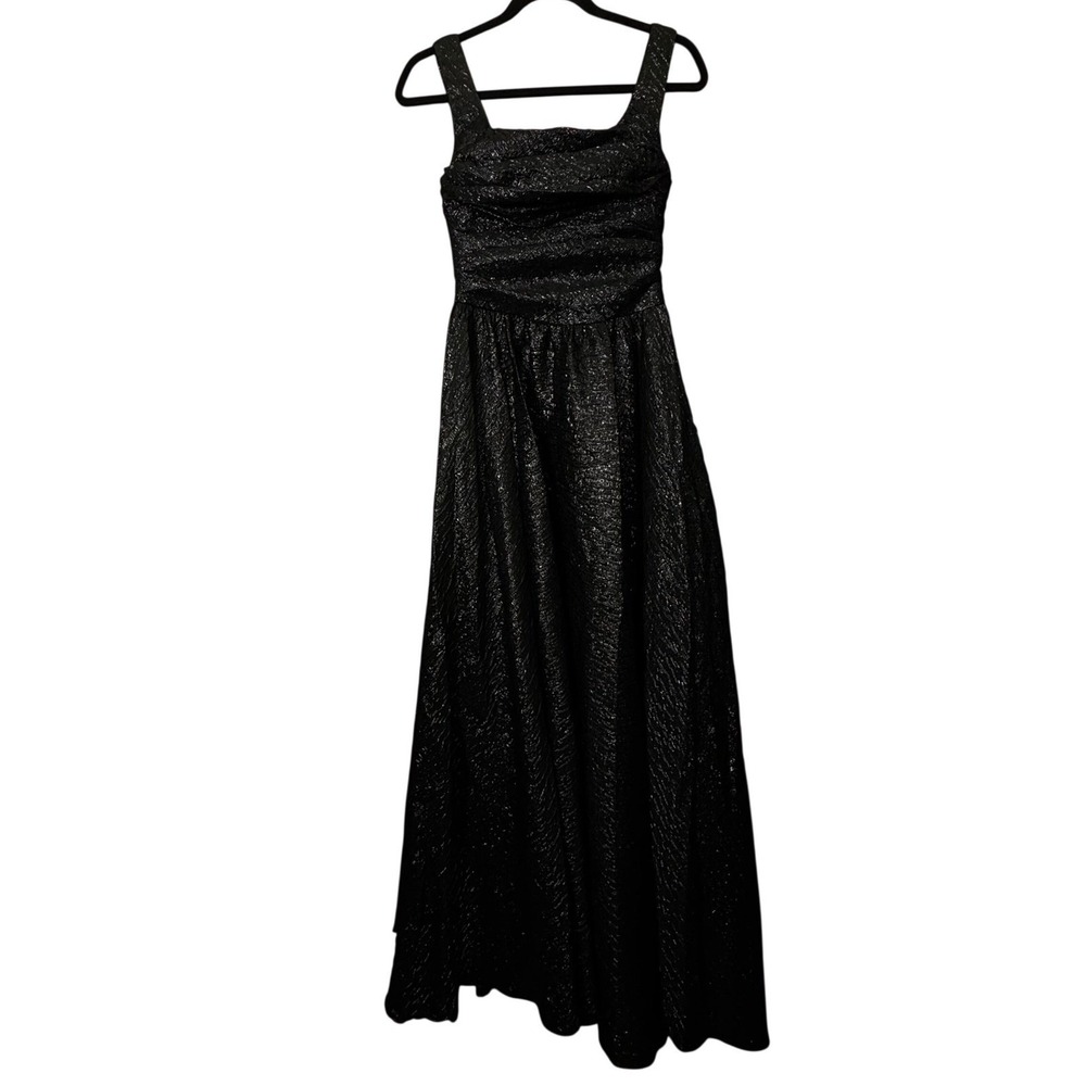 MAC DUGGAL Womens Black Sparkle Gown Dress 4 Formal Gala Prom Dance Whimsigoth - Picture 6 of 9